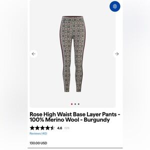 Merino Wool Baselayer Leggings Sz Sm